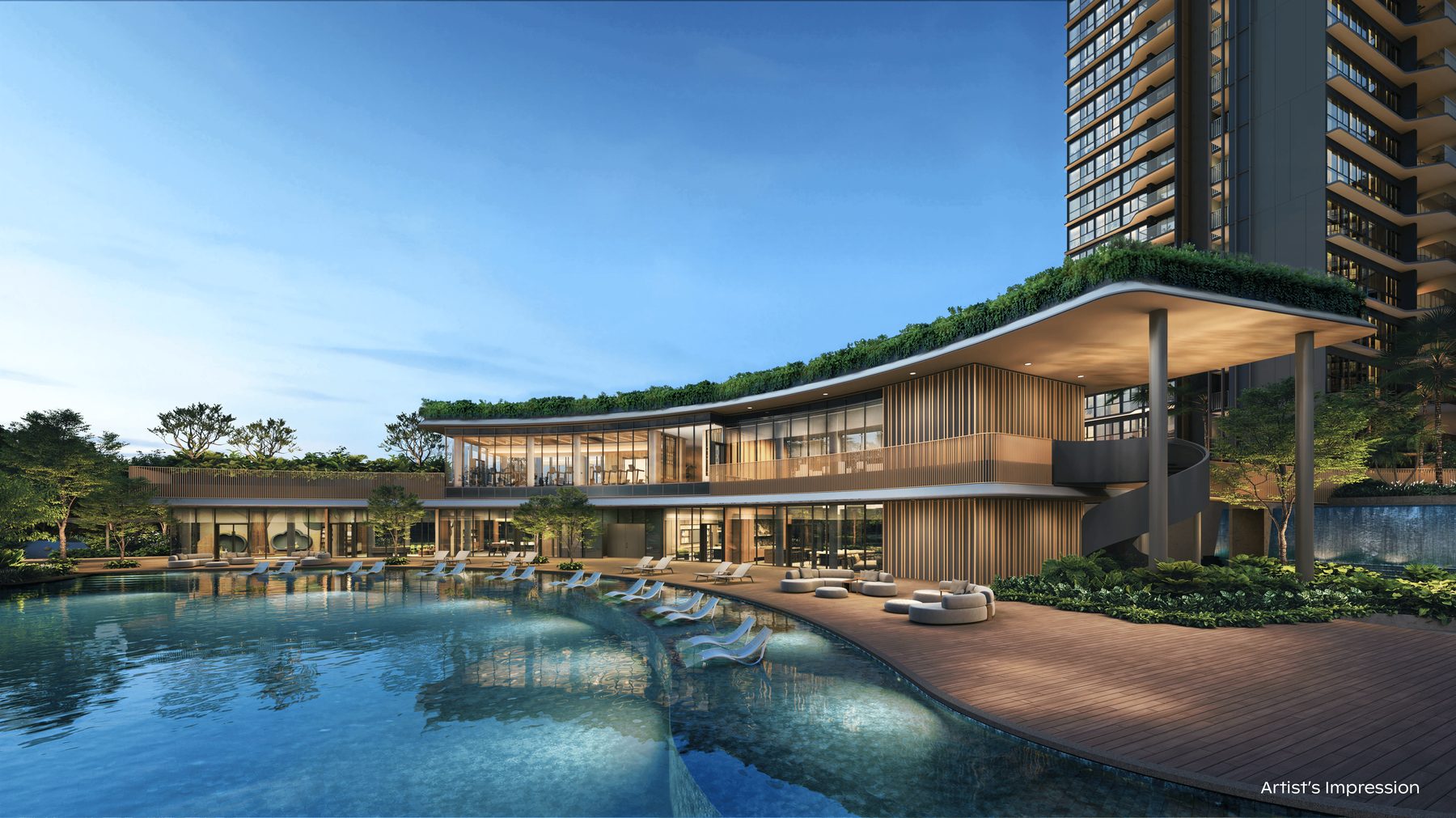 Leisure Pool and Grand Clubhouse at Thomson Reserve, artist's impression