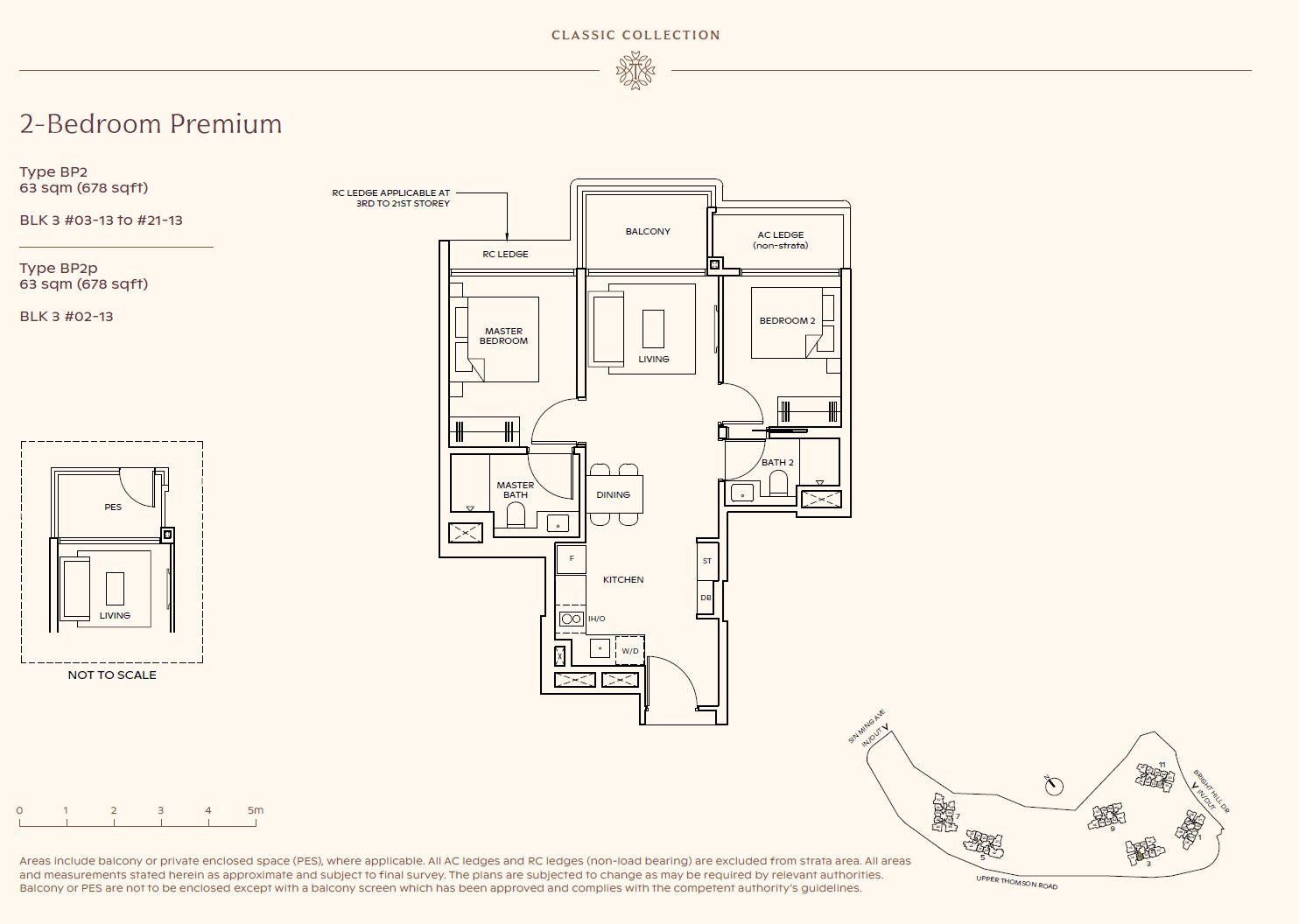 Floor plan, 2 Bedroom Premium — Type BP2 — 678 sq ft (63 sq m)