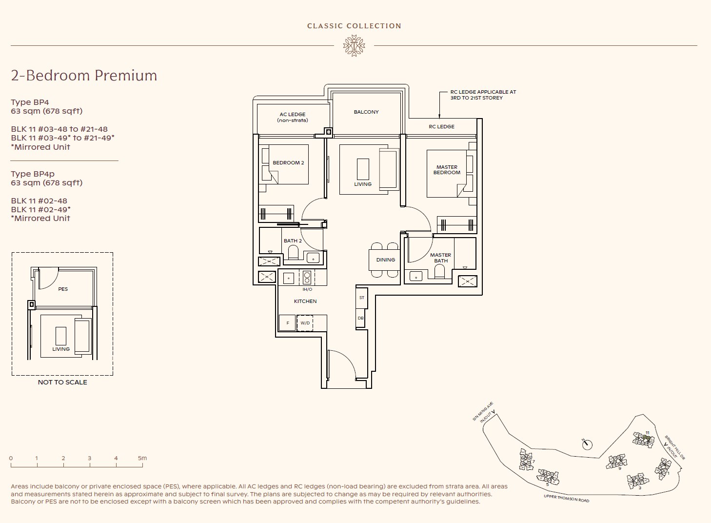 Floor plan, 2 Bedroom Premium — Type BP4 — 678 sq ft (63 sq m)