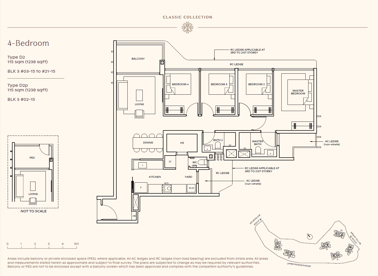 Floor plan, 4 Bedroom — Type D2 — 1,238 sq ft (115 sq m)