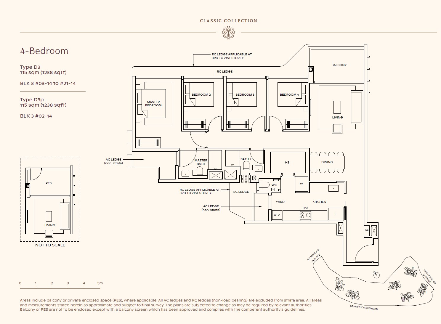 Floor plan, 4 Bedroom — Type D3 — 1,238 sq ft (115 sq m)